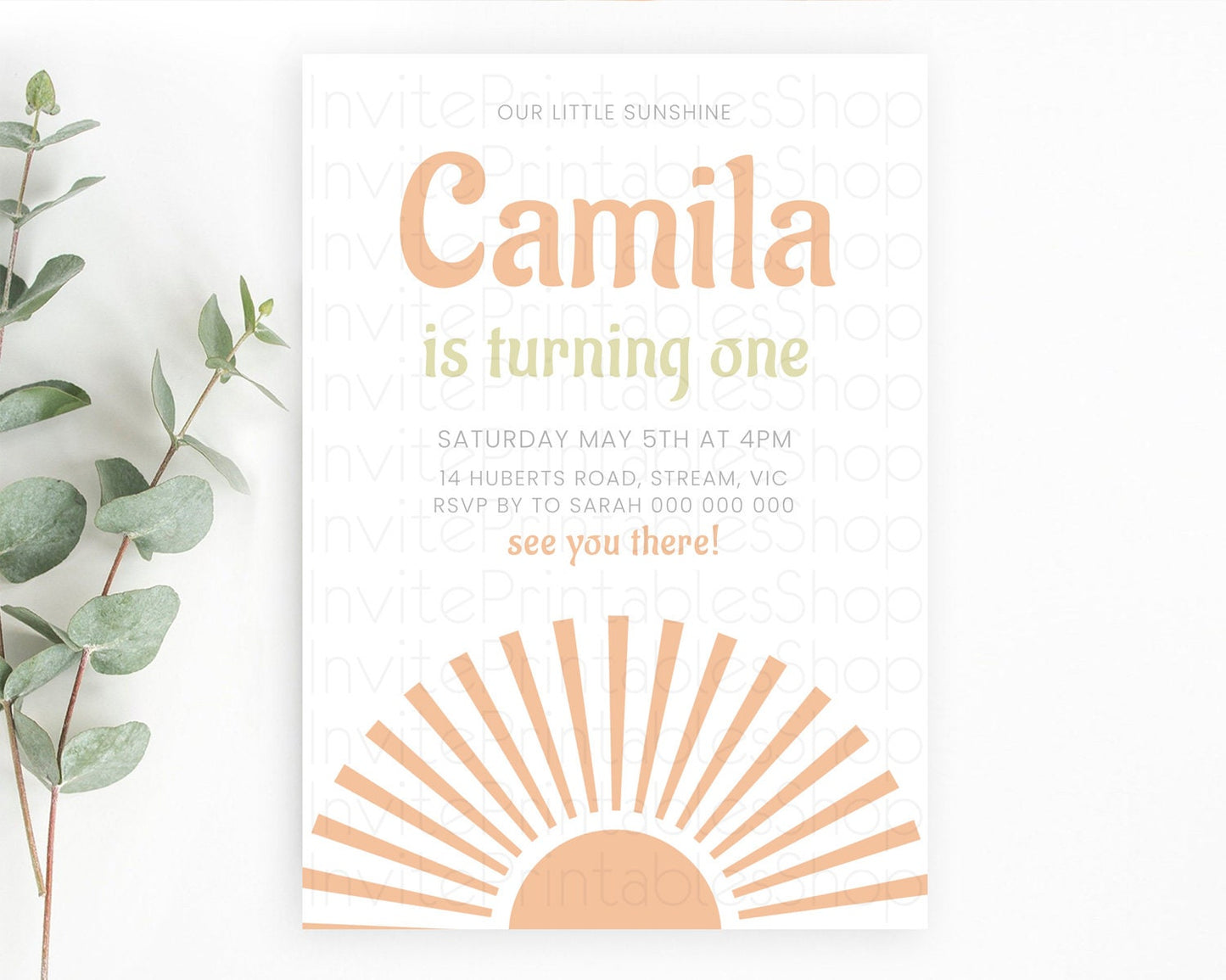 Miss Sunshine Invitation Little Sunshine Birthday Invitation Sun Invitation 1st Year Around Sun Boho Sun Party First Birthday Card 100202