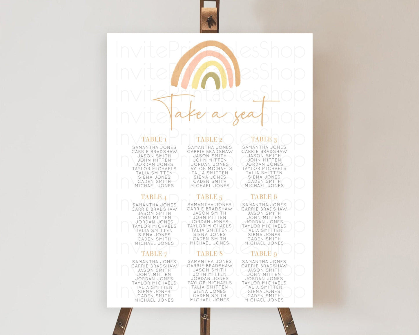 Pastel Rainbow Seating Chart Boho Rainbow Seating Chart Rainbow Seating Chart Pastel Seating Chart Boho Rainbow Seating Sign D10684