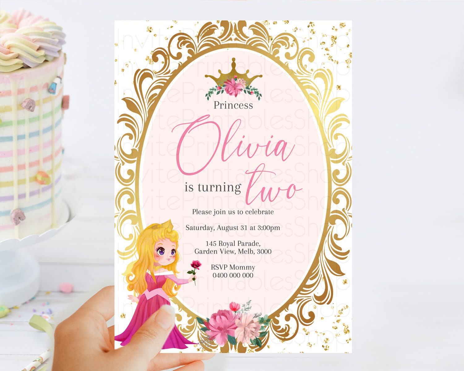 Editable Princess Birthday Invitation Castle Invitation Royal Birthday Fairy
