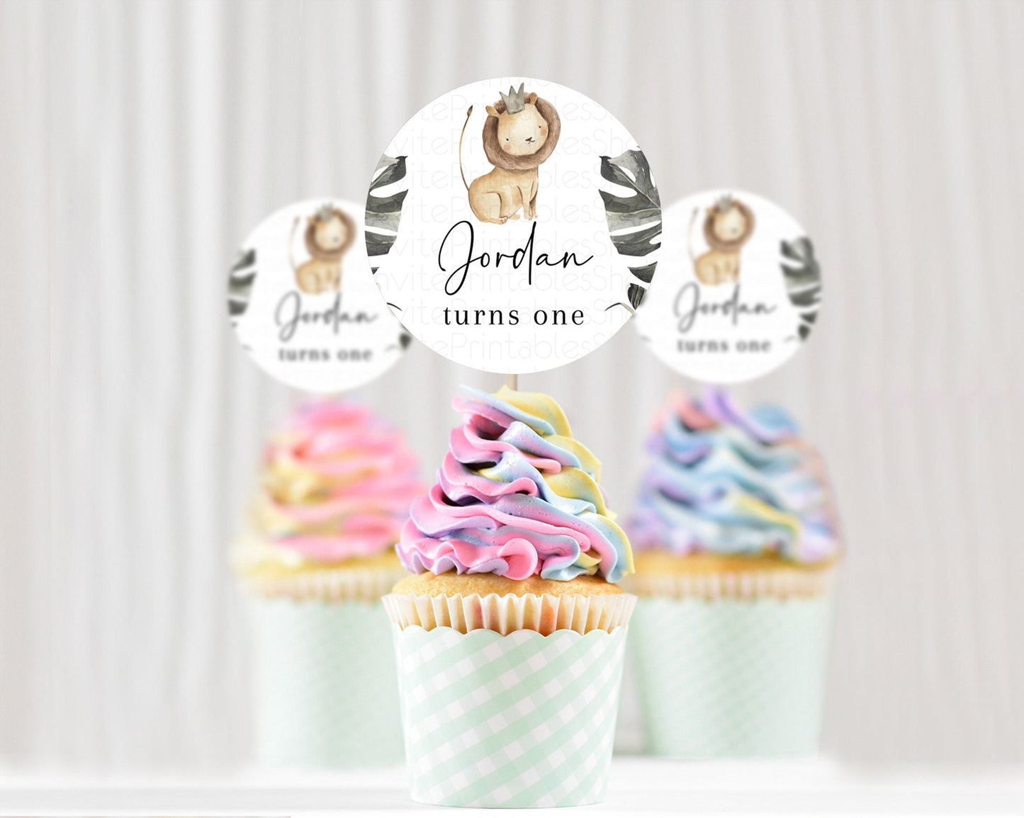 Lion Cupcake Toppers Safari Lion Cupcake Toppers Modern Lion Party Decor Safari Adventure Party Minimalist Lion First Birthday Decor D10599