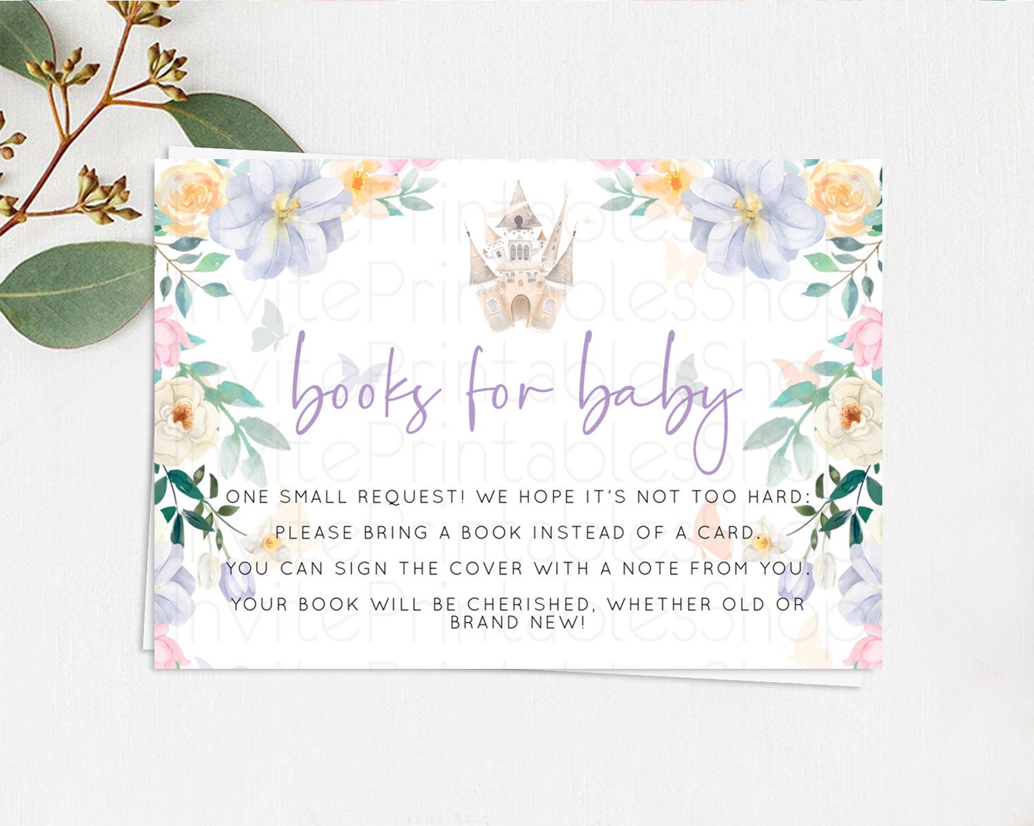 Editable Princess Books For Baby Card Castle Book Card Insert Secret Garden