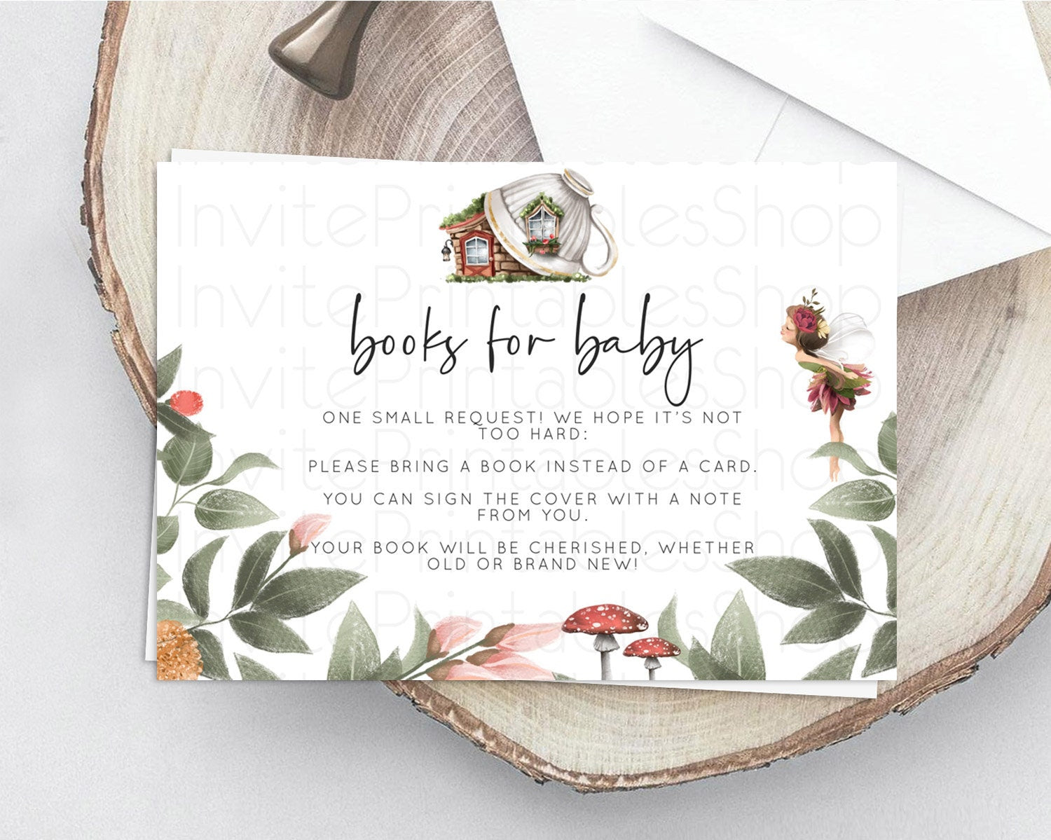 Editable Fairy Books For Baby Card Fairy Book Insert Enchanted Garden Fairy