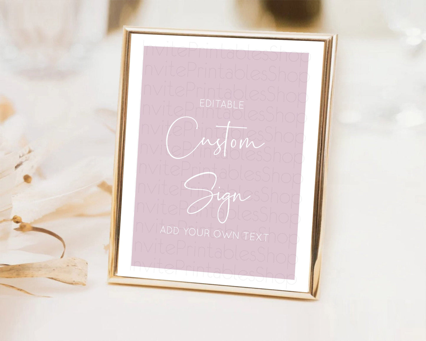 Minimalist Pink Sign Pink Table Sign Decor Simple Modern Pink Party Theme For 1st Birthday Baptism Baby Shower Wedding Bridal Shower D10940