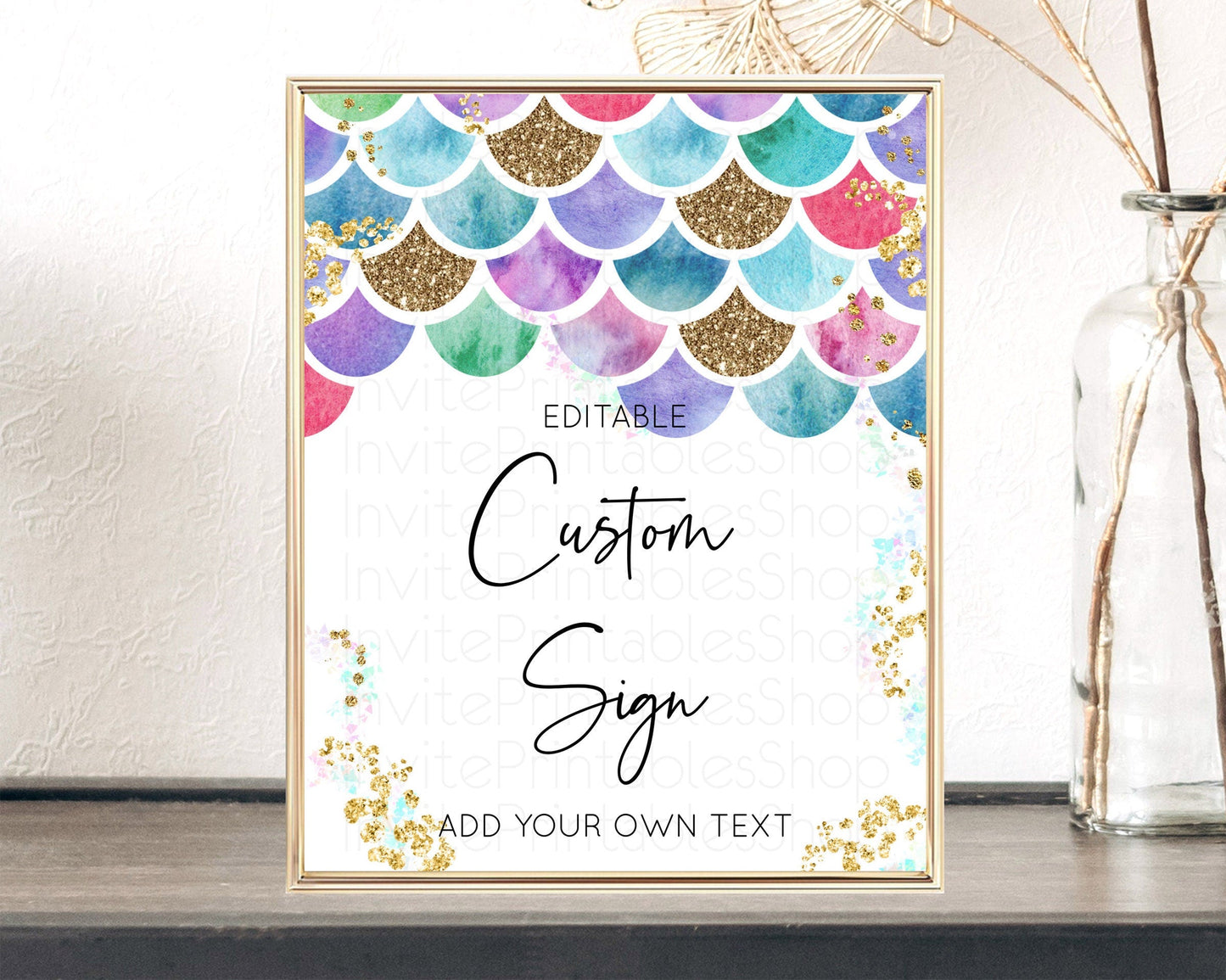 Mermaid Sign Sea Table Sign Decor Colorful Pastel Mermaid Under The Sea Pool Party 1st Birthday Baptism Baby Shower Bridal Shower D10581