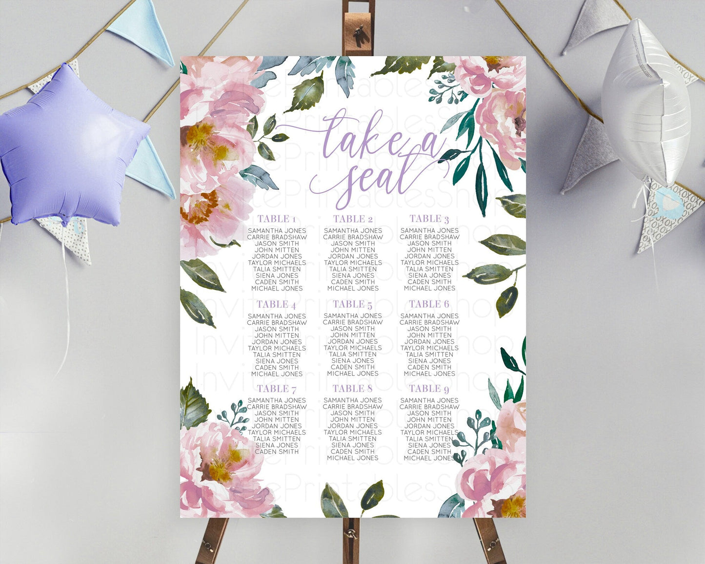 Secret Garden Seating Chart Wildflower Seating Chart Pastel Flowers Seating Chart Enchanted Garden Boho Floral Take A Seat Decor D10729