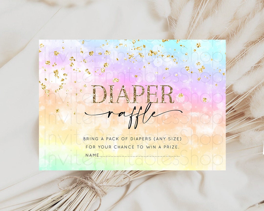 Editable Diaper Raffle Diaper Request Diaper Insert Card Baby Shower Diaper