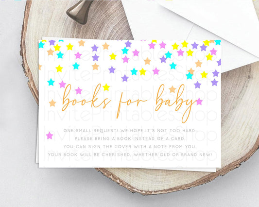 Editable Pastel Star Books For Baby Card Shooting Star Book Insert Twinkle L
