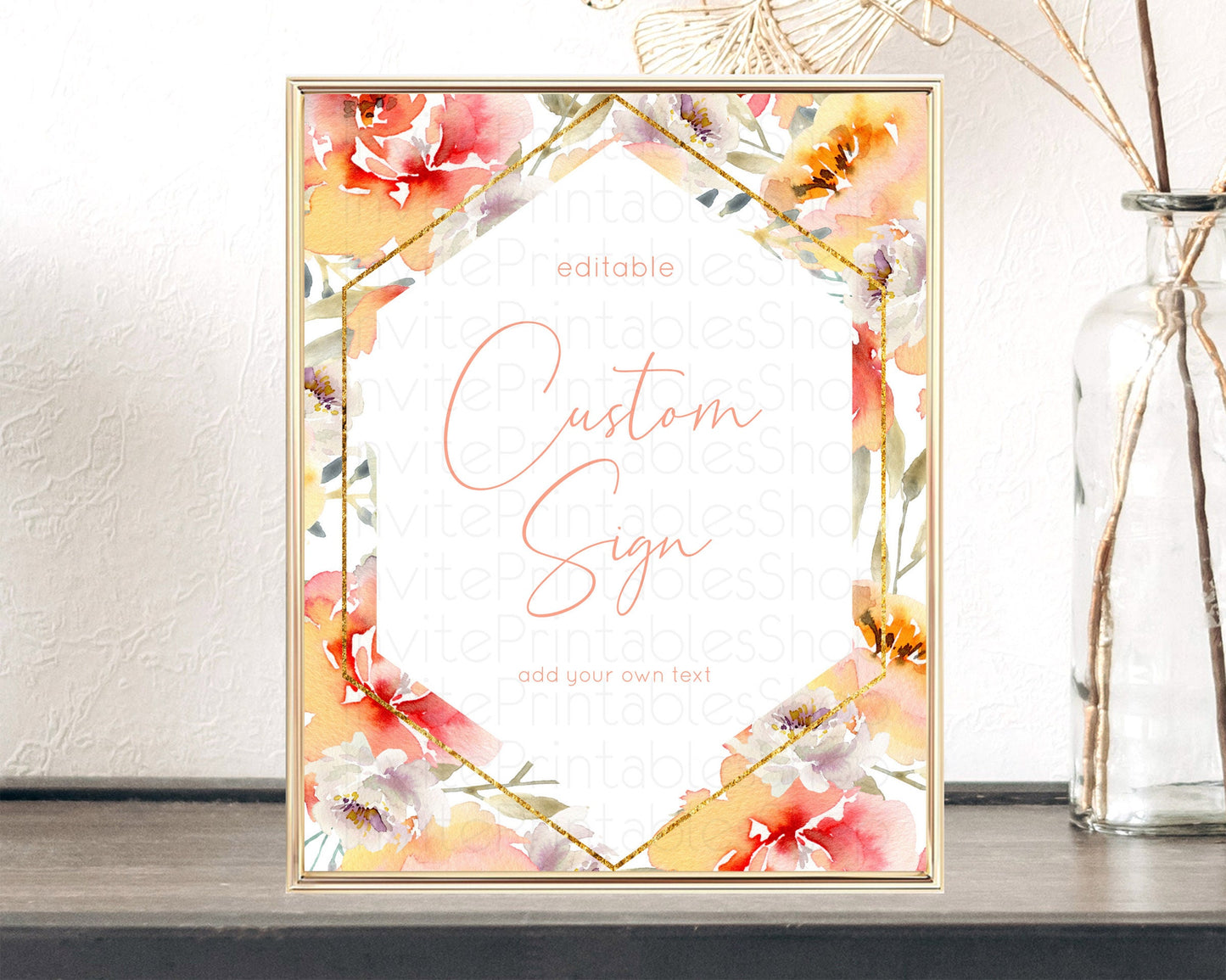 Wildflower Floral Table Sign Decor Secret Garden Sign Template Pastel Floral Garden Party Boho Flowers Birthday Baby Shower Wedding D10791