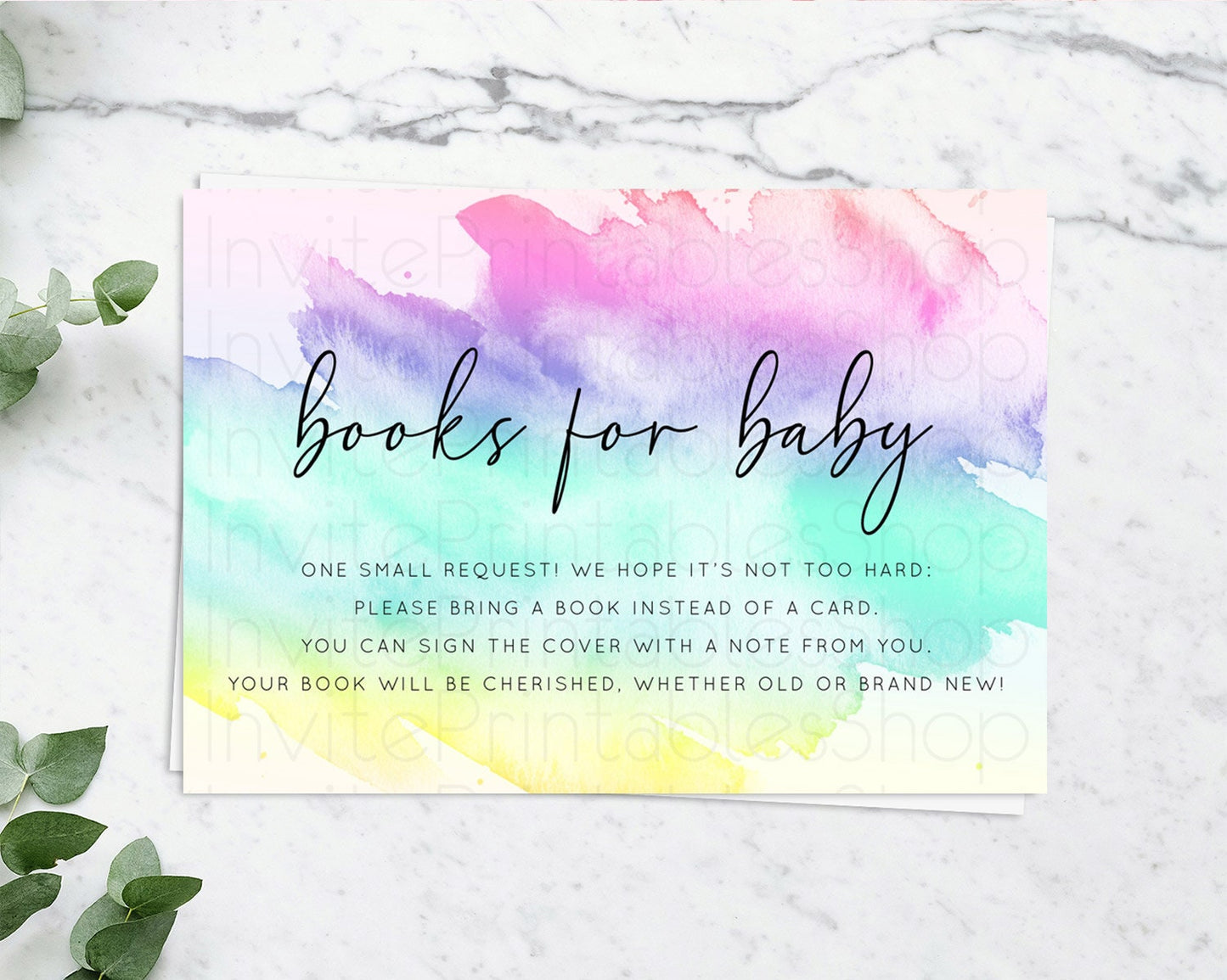 Pastel Books For Baby Card Pastel Rainbow Book Insert Colorful Ombre Watercolor Book Card Confetti Glitter Baby Book Poem Request D10231