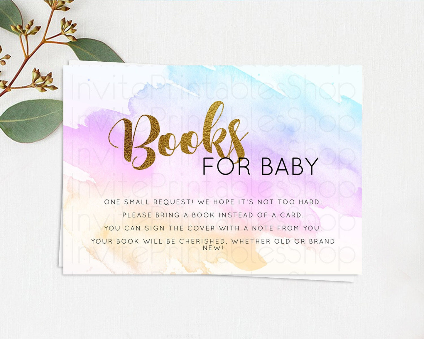 Pastel Books For Baby Card Pastel Rainbow Book Insert Colorful Ombre Watercolor Book Card Confetti Glitter Baby Book Poem Request D11027