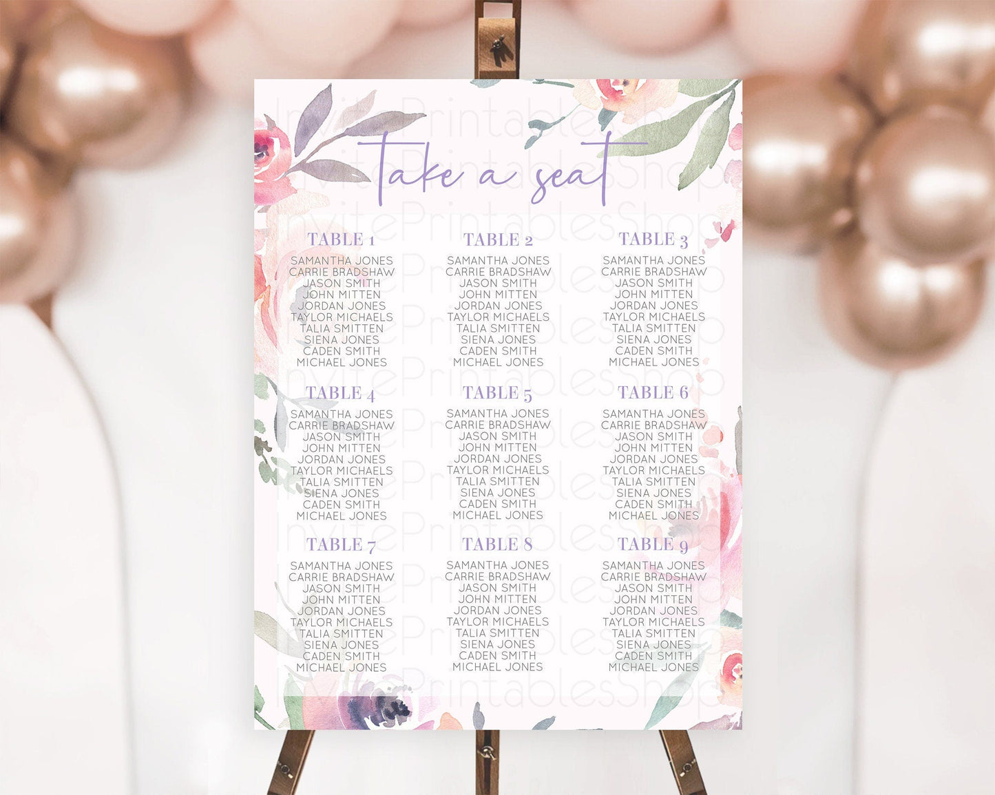 Secret Garden Seating Chart Wildflower Seating Chart Pastel Flowers Seating Chart Enchanted Garden Boho Floral Take A Seat Decor D10198