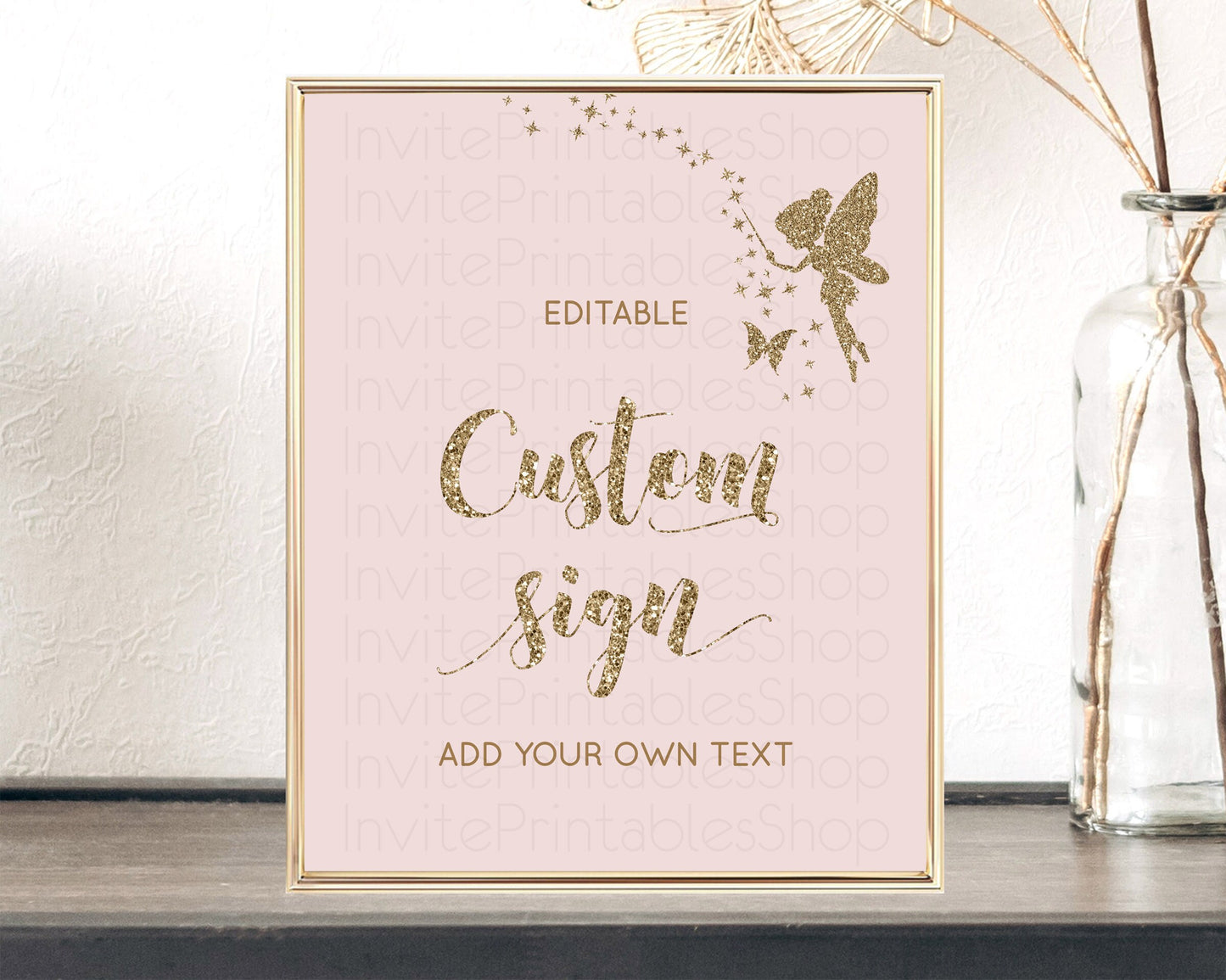 Fairy Sign Enchanted Garden Table Sign Décor Pastel Floral Butterfly Party Secret Garden Birthday Baptism Baby Shower Bridal Shower D10899