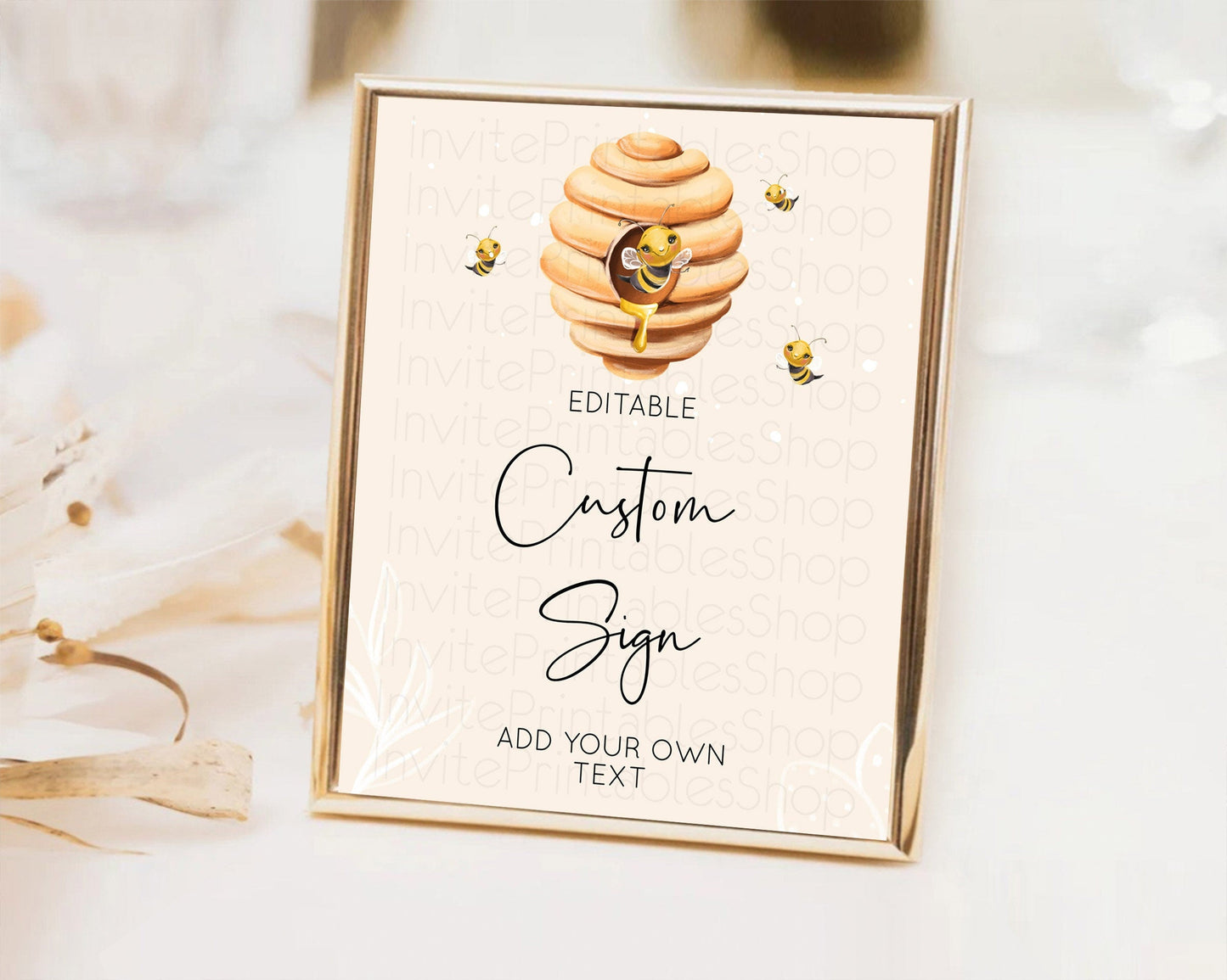 Queen Bee Sign Momma BEE Table Sign Decor First BEE-DAY 1st Birthday Baby Shower Baptism Wedding Floral Sweet Honey Beehive Party D10754
