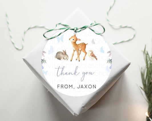 Editable Fawn Thank You Tags Deer Thank You Gift Tags Pastel Floral Deer Fav