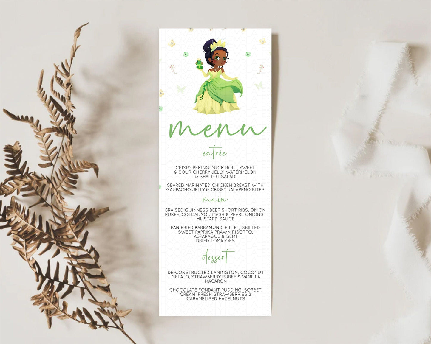 Princess Menu Castle Menu Template Secret Garden Table Decor Enchanted Castle Pastel Floral Dinner Dessert Menu Princess Food Menu D10348