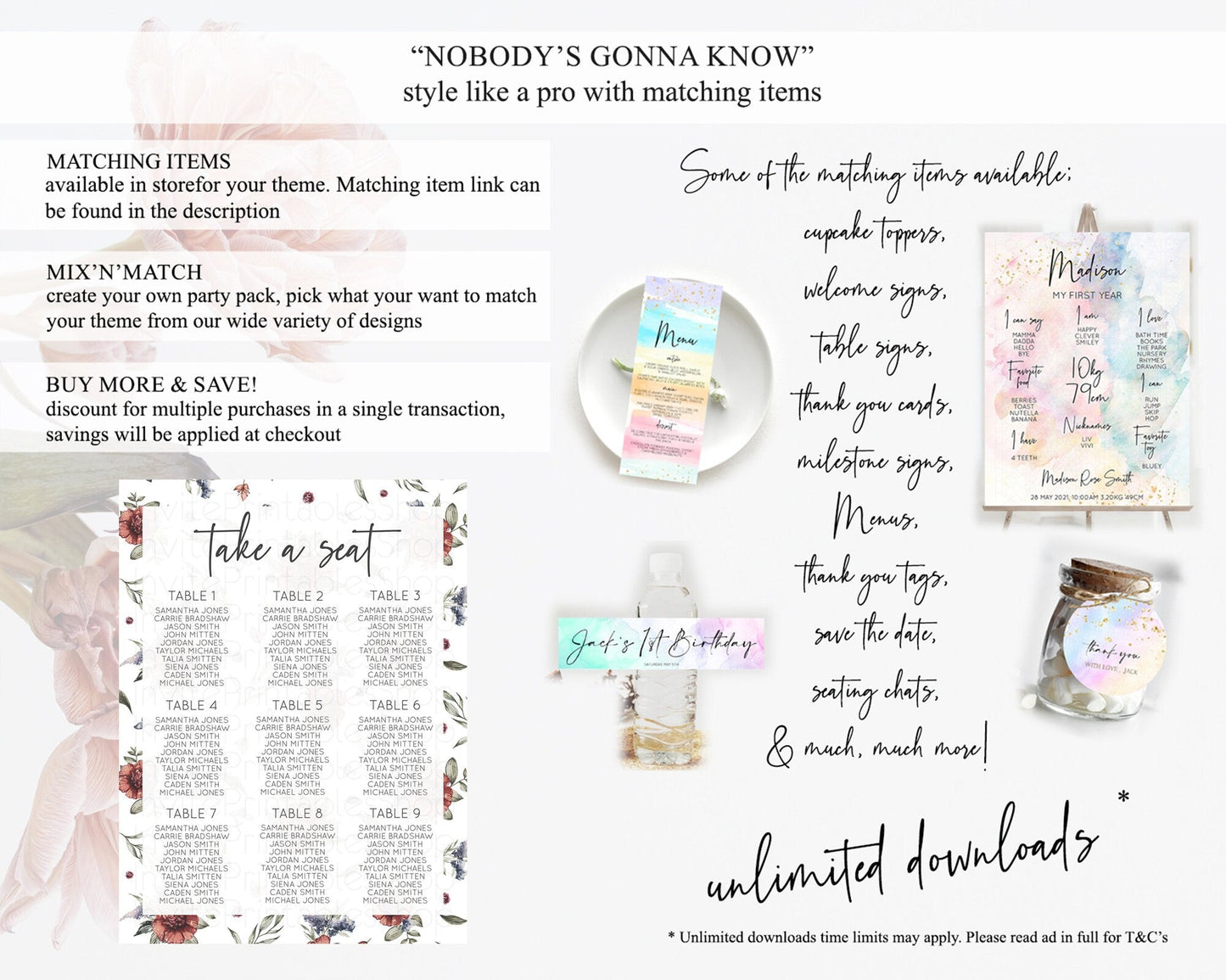 Secret Garden Seating Chart Wildflower Seating Chart Pastel Flowers Seating Chart Enchanted Garden Boho Floral Take A Seat Decor D10503