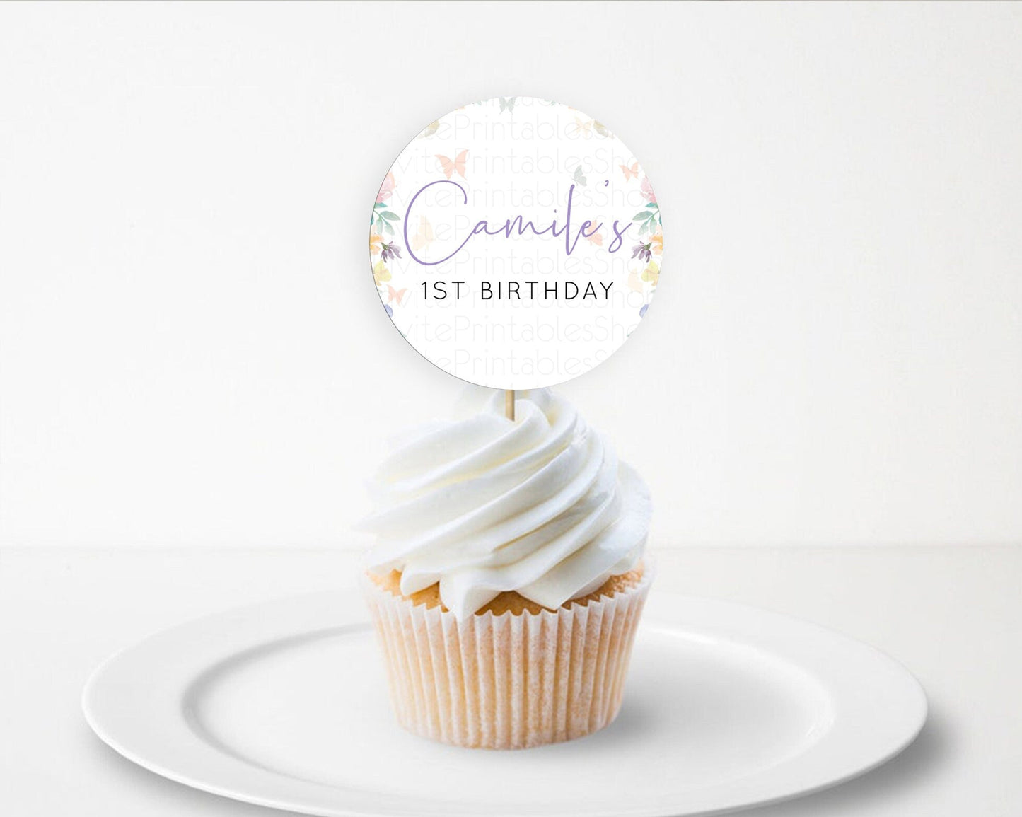 Secret Garden Cupcake Toppers Wildflower Cupcake Toppers Pastel Flowers Cupcake Toppers Enchanted Garden Boho Floral First Birthday D10710