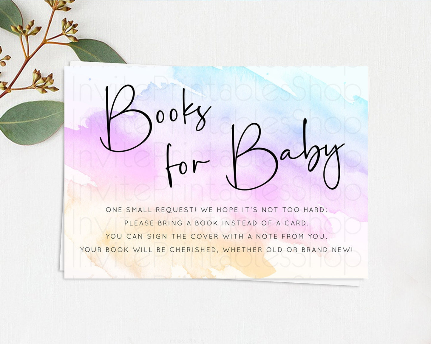 Pastel Books For Baby Card Pastel Rainbow Book Insert Colorful Ombre Watercolor Book Card Confetti Glitter Baby Book Poem Request D10177