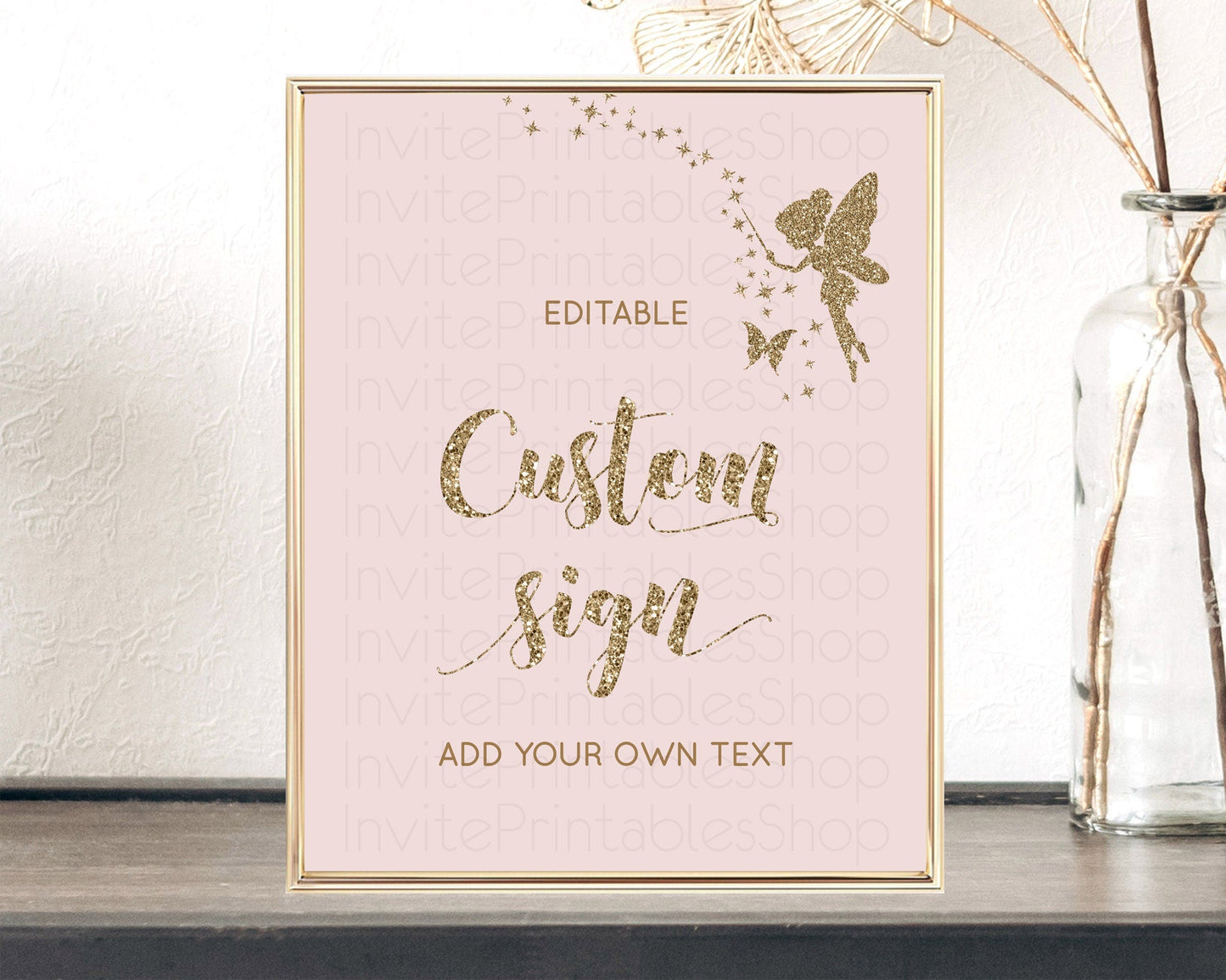 Fairy Sign Enchanted Garden Table Sign Decor Pastel Floral Butterfly Party Secret Garden Birthday Baptism Baby Shower Bridal Shower D10899