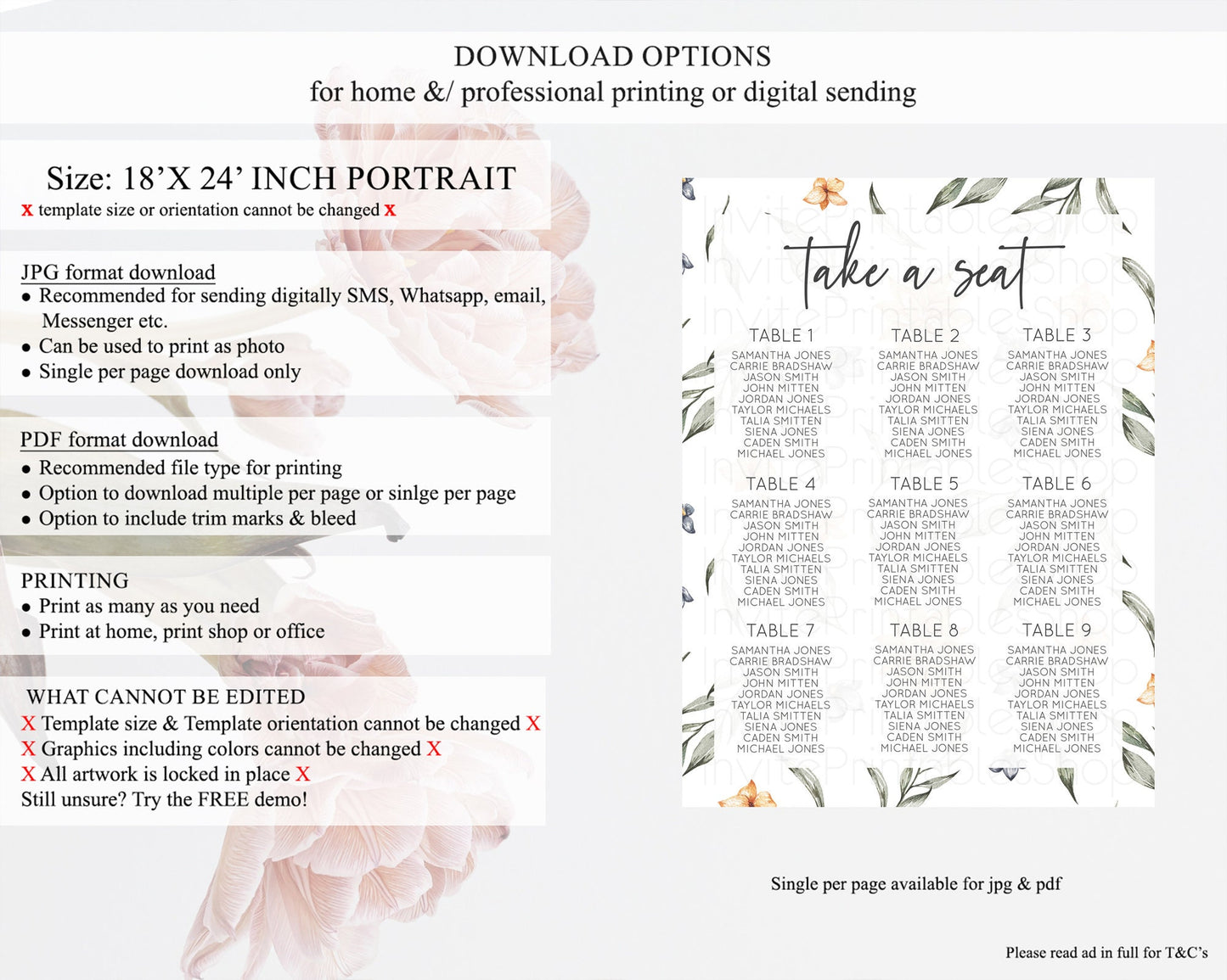 Green Leaf Seating Chart Leave Seating Chart Simple Greenery Seating Sign Eucalyptus Fern Spray Leaves Minimal Leaf Watercolour D10544