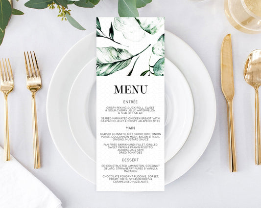 Editable Tropical Menu Template Tropical Menu Palm Leaf Fern Table Decor Fra