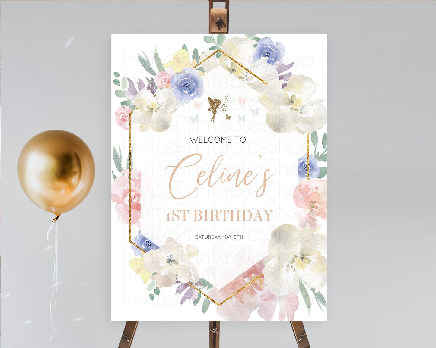 Fairy Welcome Sign Fairy Welcome Board Enchanted Garden Pastel Floral Butterfly Decor Secret Garden First Birthday Welcome Sign D10829