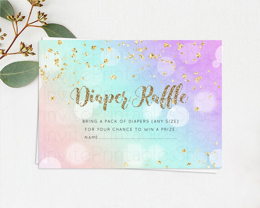Editable Pastel Diaper Raffle Card Pastel Rainbow Diaper Raffle Insert Color