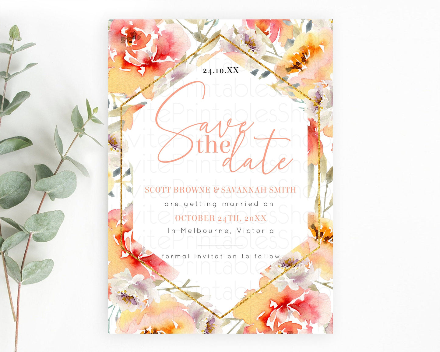 Wildflower Save The Date Template Secret Garden Save The Date Pastel Floral Garden Party Boho Flowers Birthday Baby Shower Wedding D10791