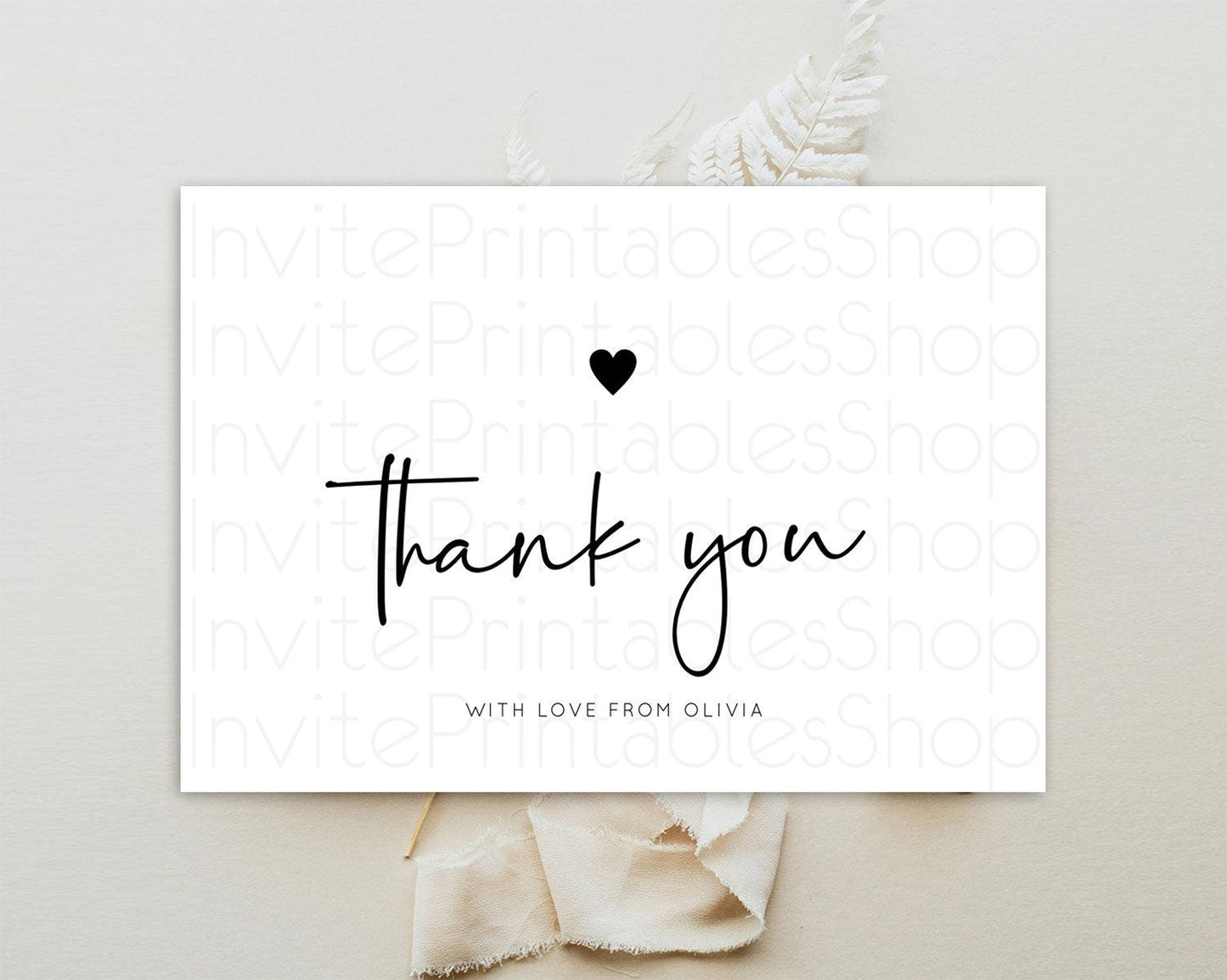 Minimalist Thank You White Thank You Card Minimal Birthday Thank You Card Modern Cards Simple White Teacher Thank You Cards Template D10955
