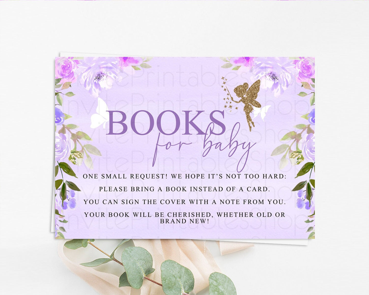 Editable Fairy Books For Baby Card Fairy Book Insert Enchanted Garden Fairy