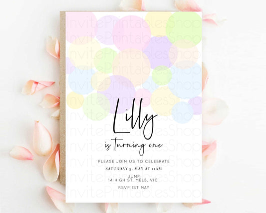 Editable Pastel Birthday Invitation Pastel Confetti Birthday Invitation Bubb