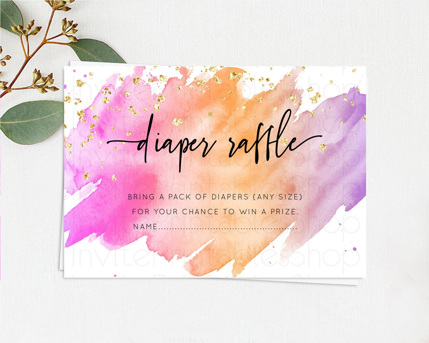 Editable Pastel Diaper Raffle Card Pastel Rainbow Diaper Raffle Insert Color