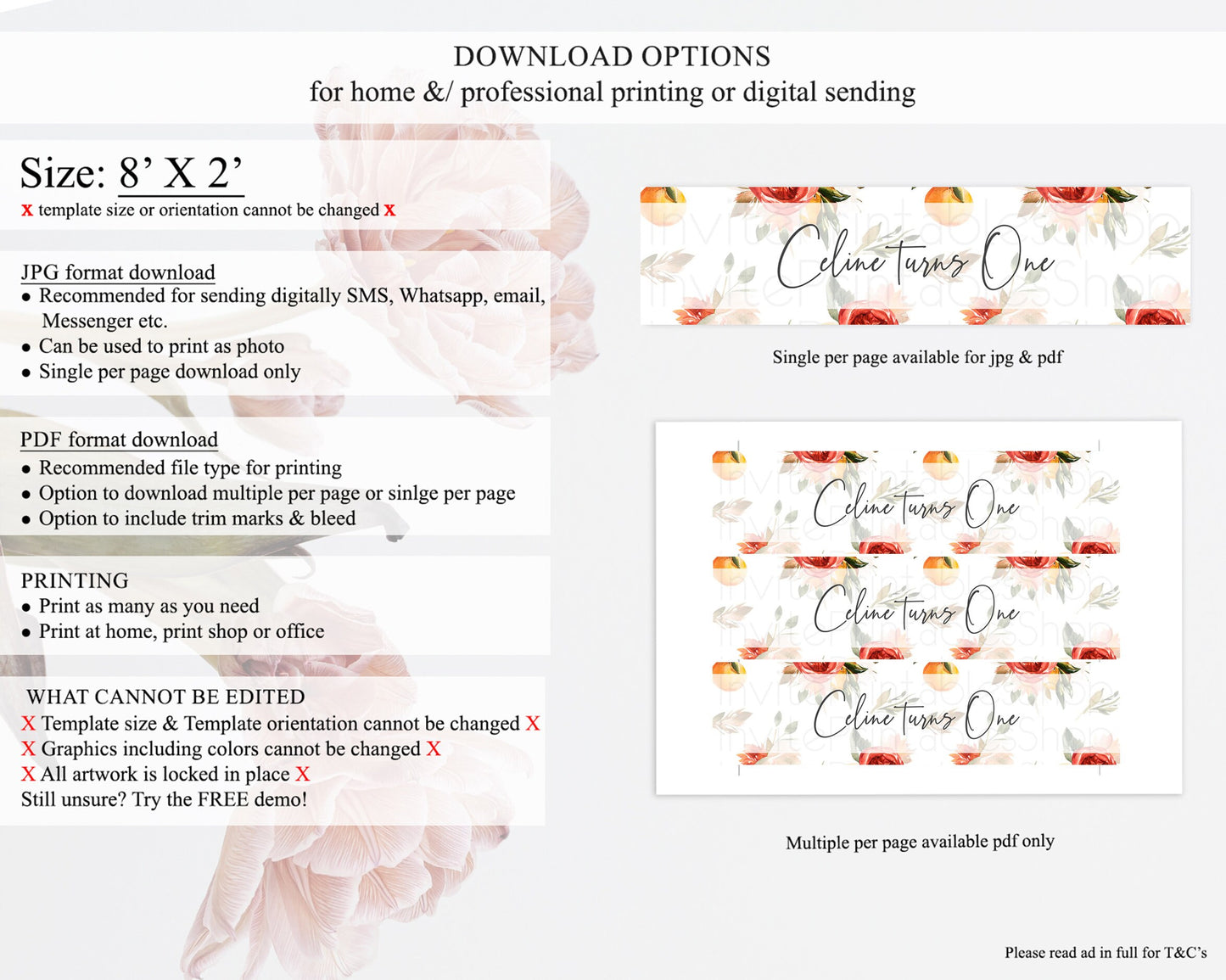 Citrus Water Label Template Lemon Orange Party Decor Citrus Floral Garden Theme Birthday Baptism Baby Shower Wedding Bridal Shower D10540