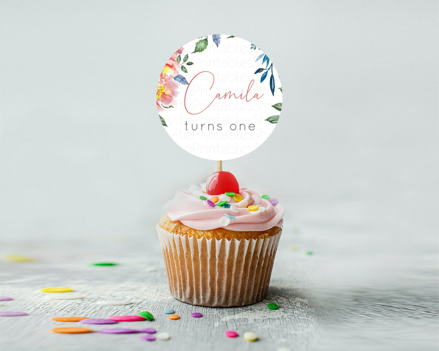 Secret Garden Cupcake Toppers Wildflower Cupcake Toppers Pastel Flowers Cupcake Toppers Enchanted Garden Boho Floral First Birthday D10751