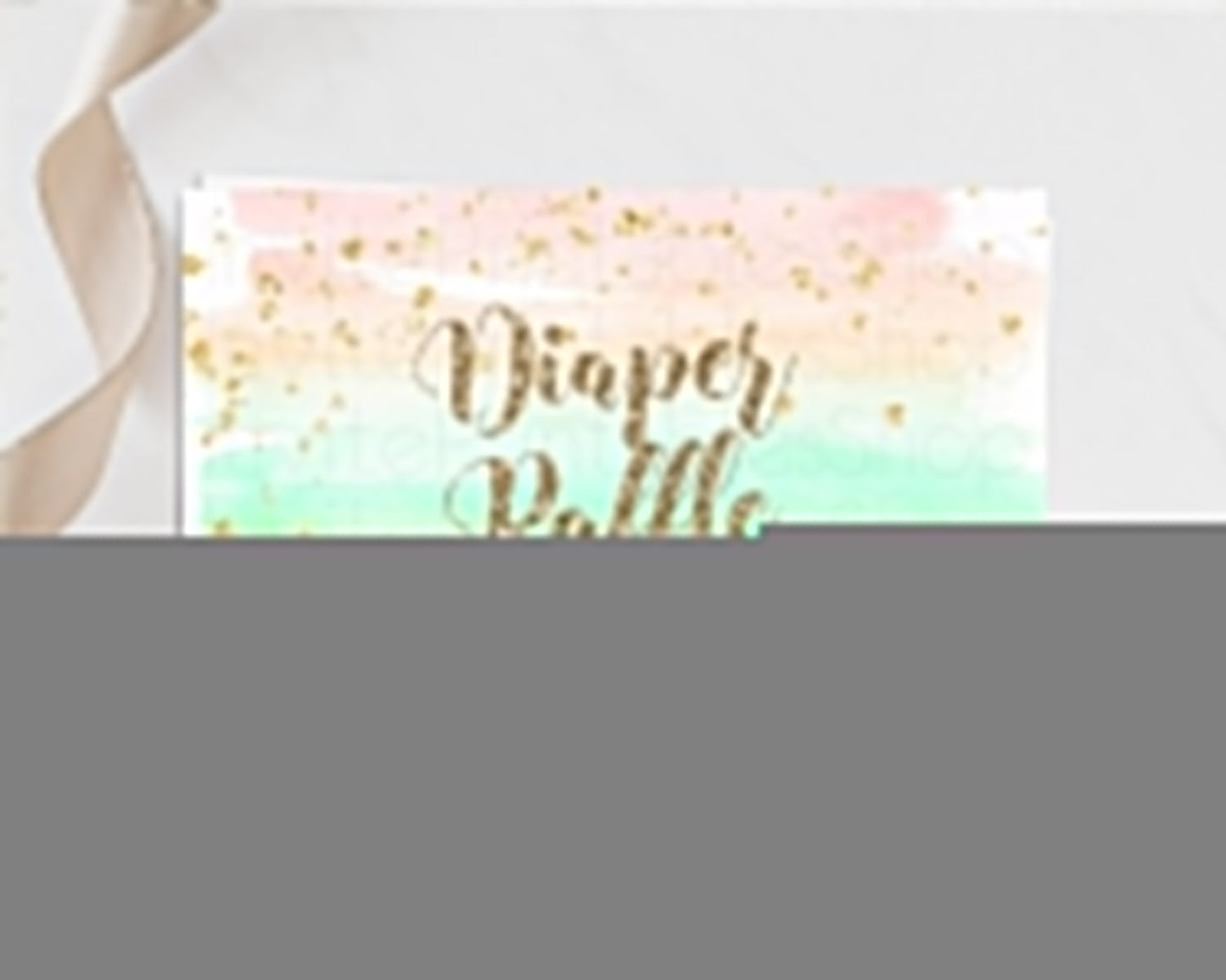 Pastel Diaper Raffle Card Pastel Rainbow Diaper Raffle Insert Colorful Ombre Watercolor Diaper Ticket Confetti Glitter Raffle Game D10592