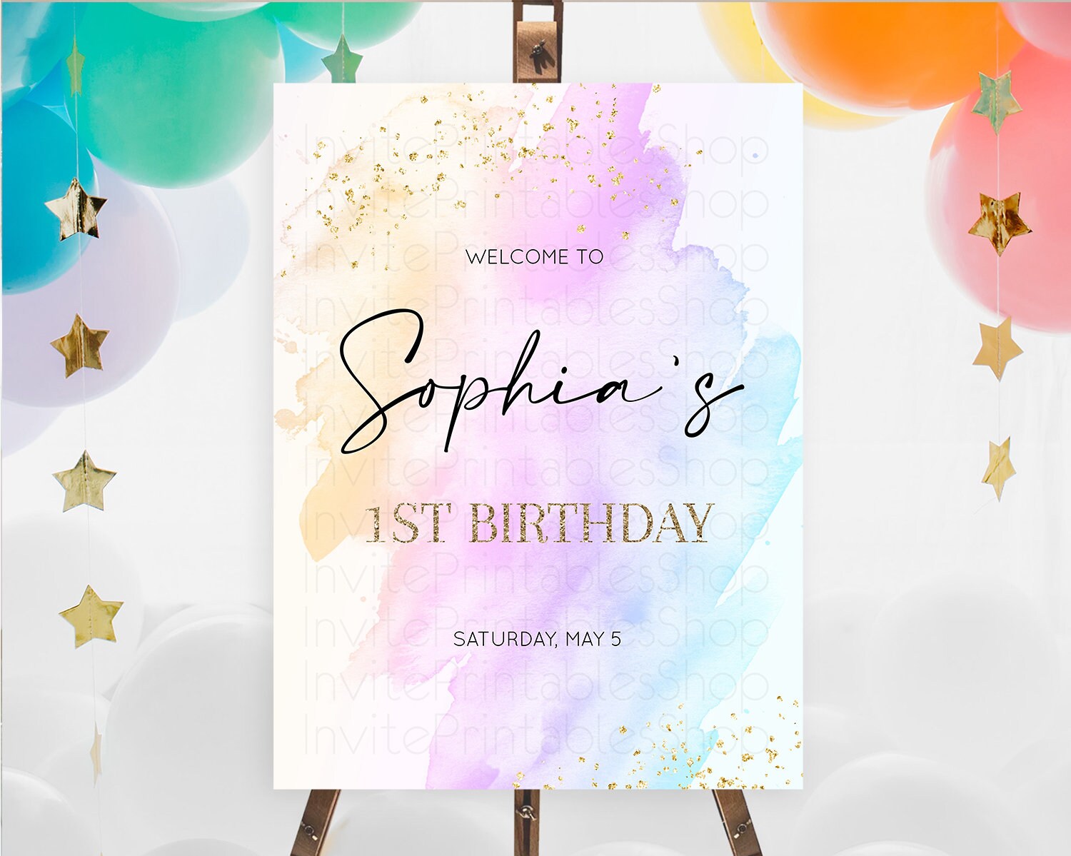 Editable Pastel Welcome Sign Pastel Rainbow Welcome Sign Colorful Rainbow Co