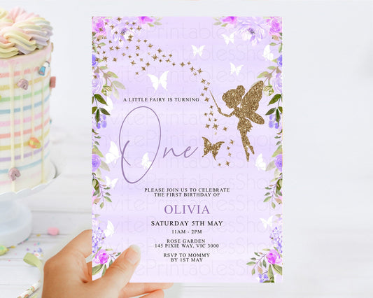 Editable Fairy Birthday Invitation Fairy Invites Fairy Tea Party Fairy Garde