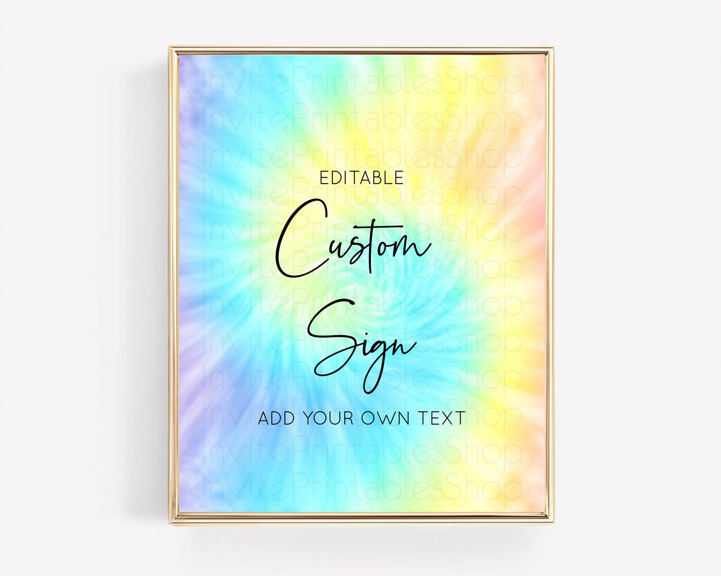 Tie Dye Sign Ombre Table Sign Decor Rainbow Pastel Ombre Watercolor Party 1st Birthday Baptism Baby Shower Bridal Shower Wedding D10578