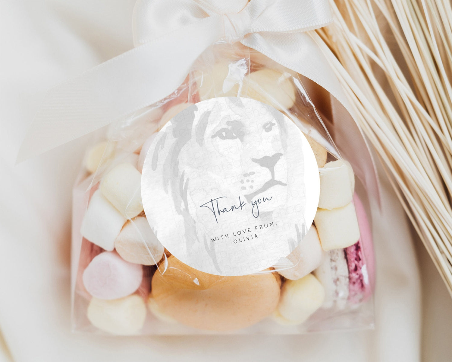 Editable Lion Tags Lion Gift Tags Lion Favor Tags Giraffe Thank You Tags Lol