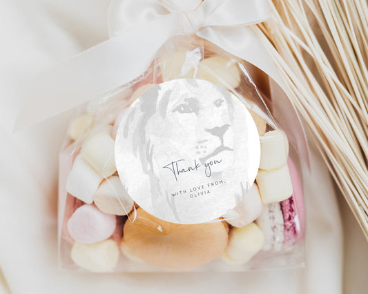 Editable Lion Tags Lion Gift Tags Lion Favor Tags Giraffe Thank You Tags Lol