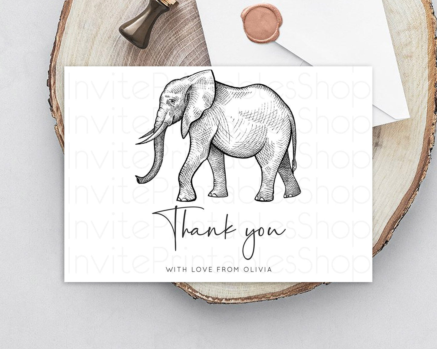 Pastel Elephant Thank You Rainbow Elephant Thank You Card Colorful Rainbow Birthday Thank You Pastel Teacher Thank You Card Template D10248