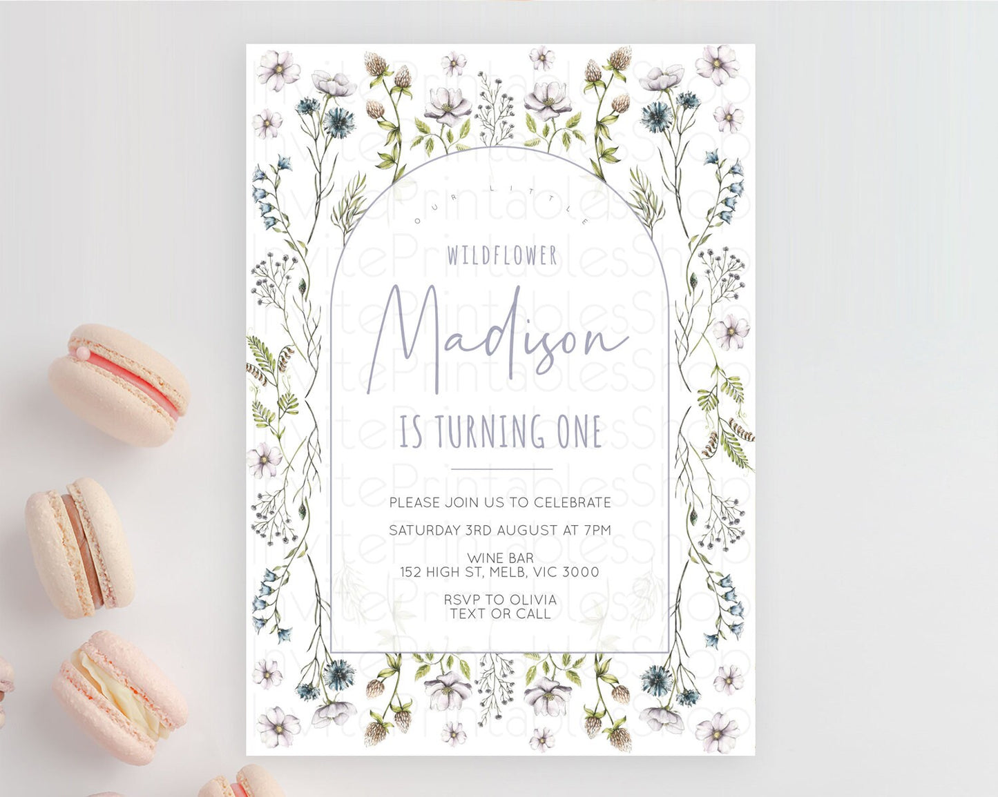 Secret Garden Invitation Wildflower Birthday Invitation Pastel Flowers Invite Enchanted Garden Boho Floral 3rd 2nd First Birthday D10603