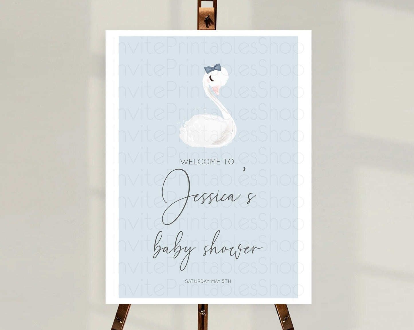 Swan Baby Shower Welcome Board Swan Princess Ballet Welcome Sign Enchanted Swan Lake Secret Garden Pastel Floral Swan Welcome Sign D10760