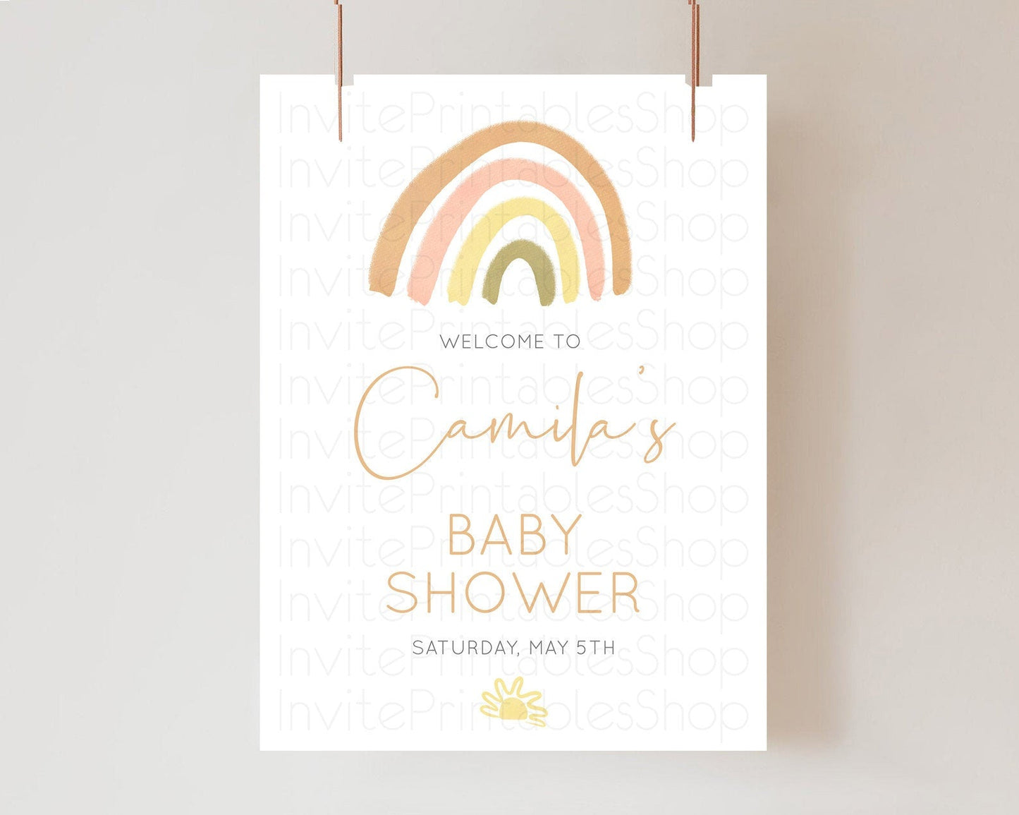 Pastel Rainbow Baby Shower Welcome Sign Boho Rainbow Welcome Board Rainbow Welcome Sign Pastel Welcome Decor Rainbow Welcome Sign D10684