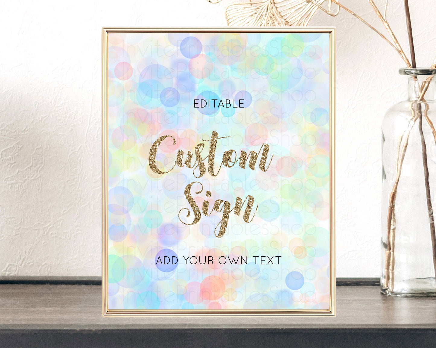 Pastel Bubbles Sign Colorful Confetti Table Sign Decor Bubble Bath Party Rainbow Sprinkles 1st Birthday Baby Shower Baptism Wedding D10447