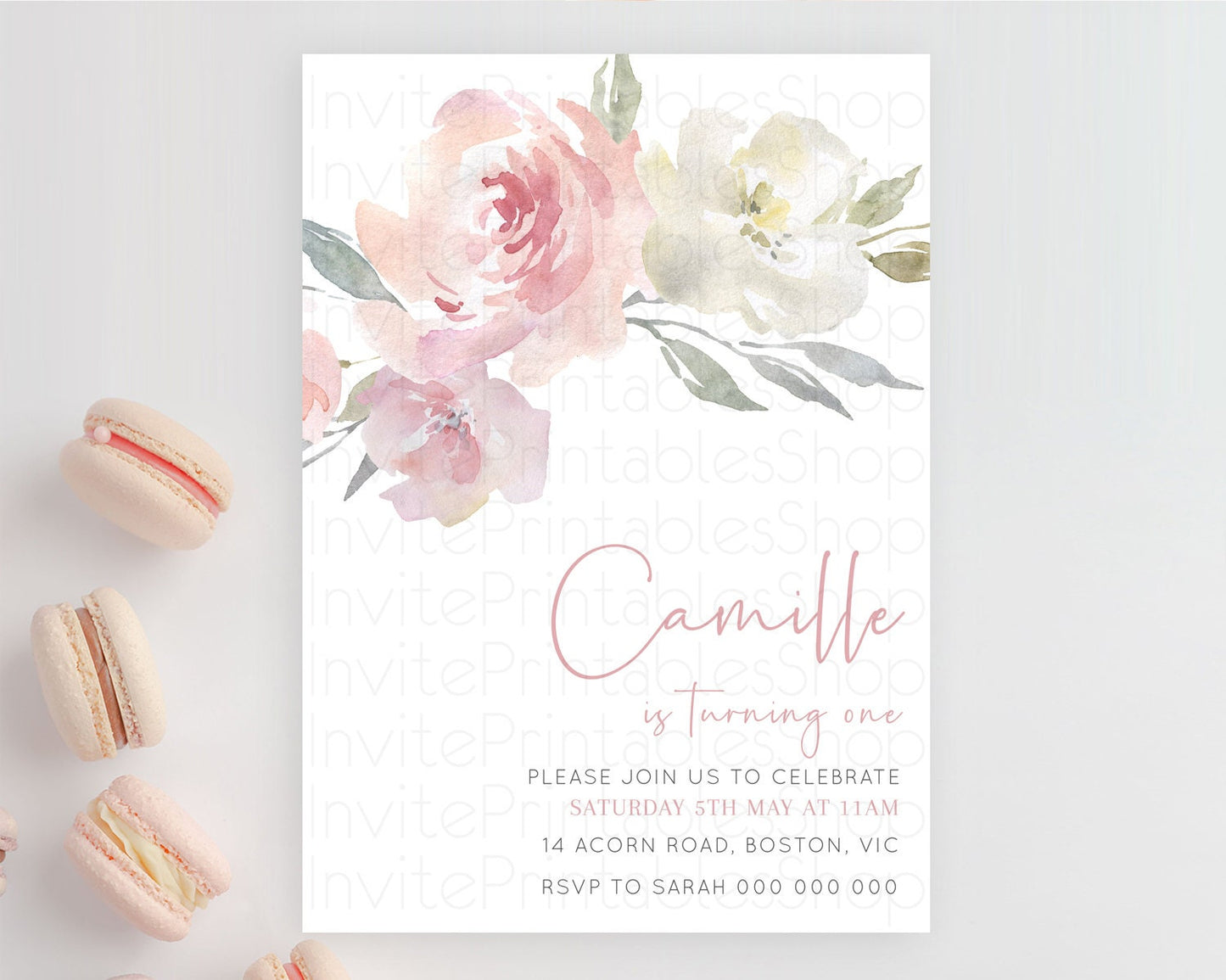 Secret Garden Invitation Wildflower Birthday Invitation Pastel Flowers Invite Enchanted Garden Boho Floral 3rd 2nd First Birthday D10183