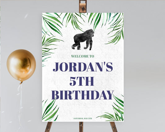 Editable Gorilla Welcome Sign Gorilla Welcome Board Gorilla Party Welcome Po