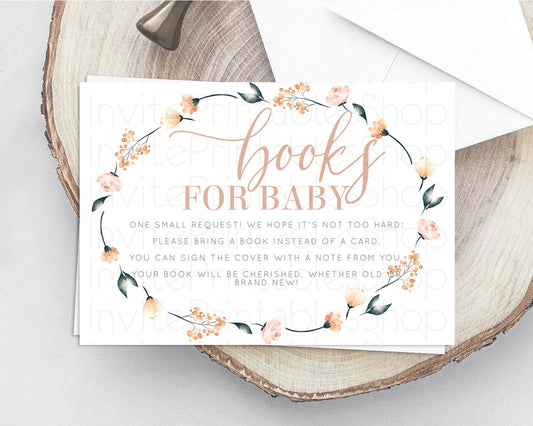 Editable Secret Garden Books For Baby Card Boho Wildflower Book Insert Paste