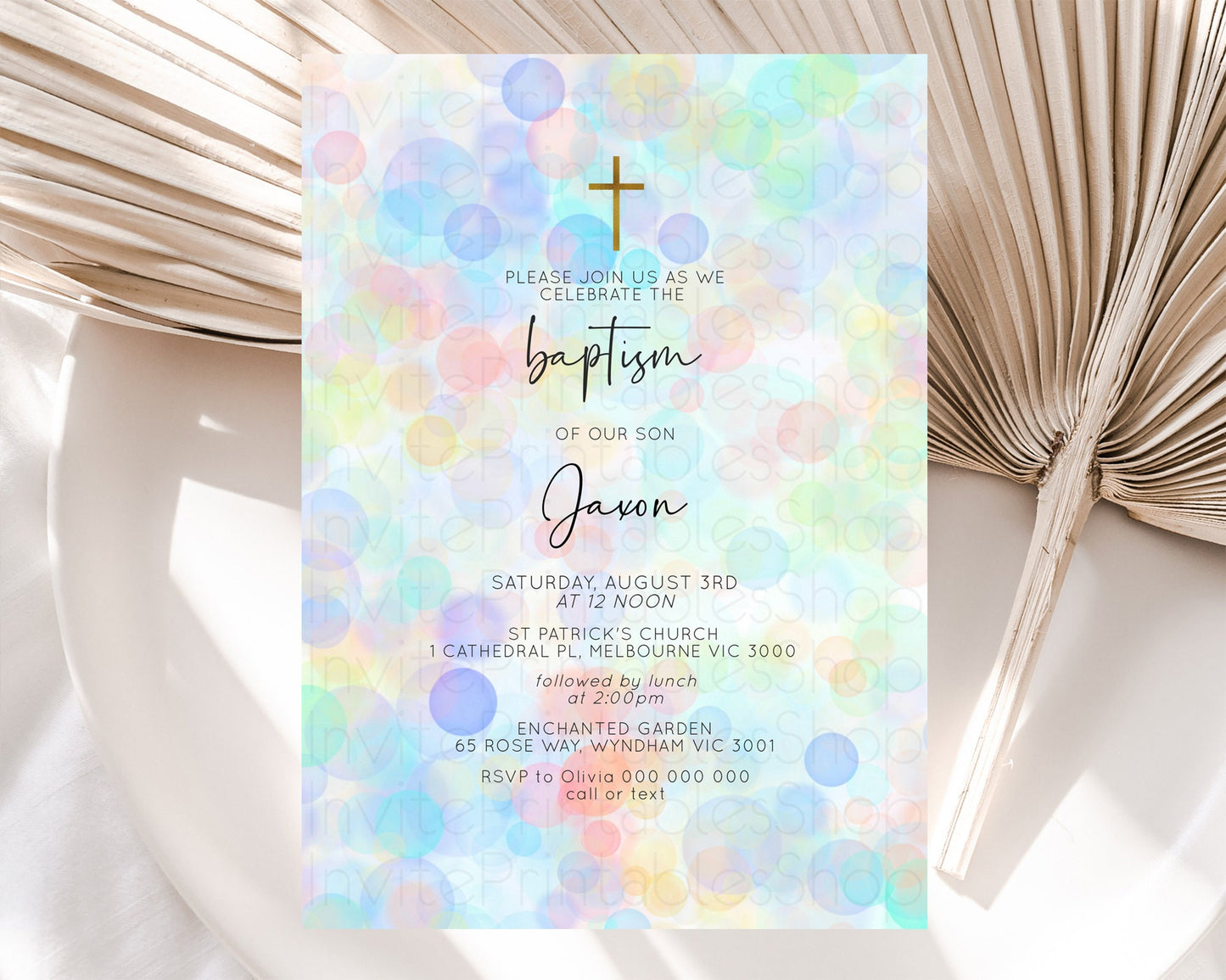 Pastel Baptism Invitation Bath Bomb Party Invitation Pastel Bubbles Baptism 1st Birthday Invitation Watercolour Christening Invite D10445