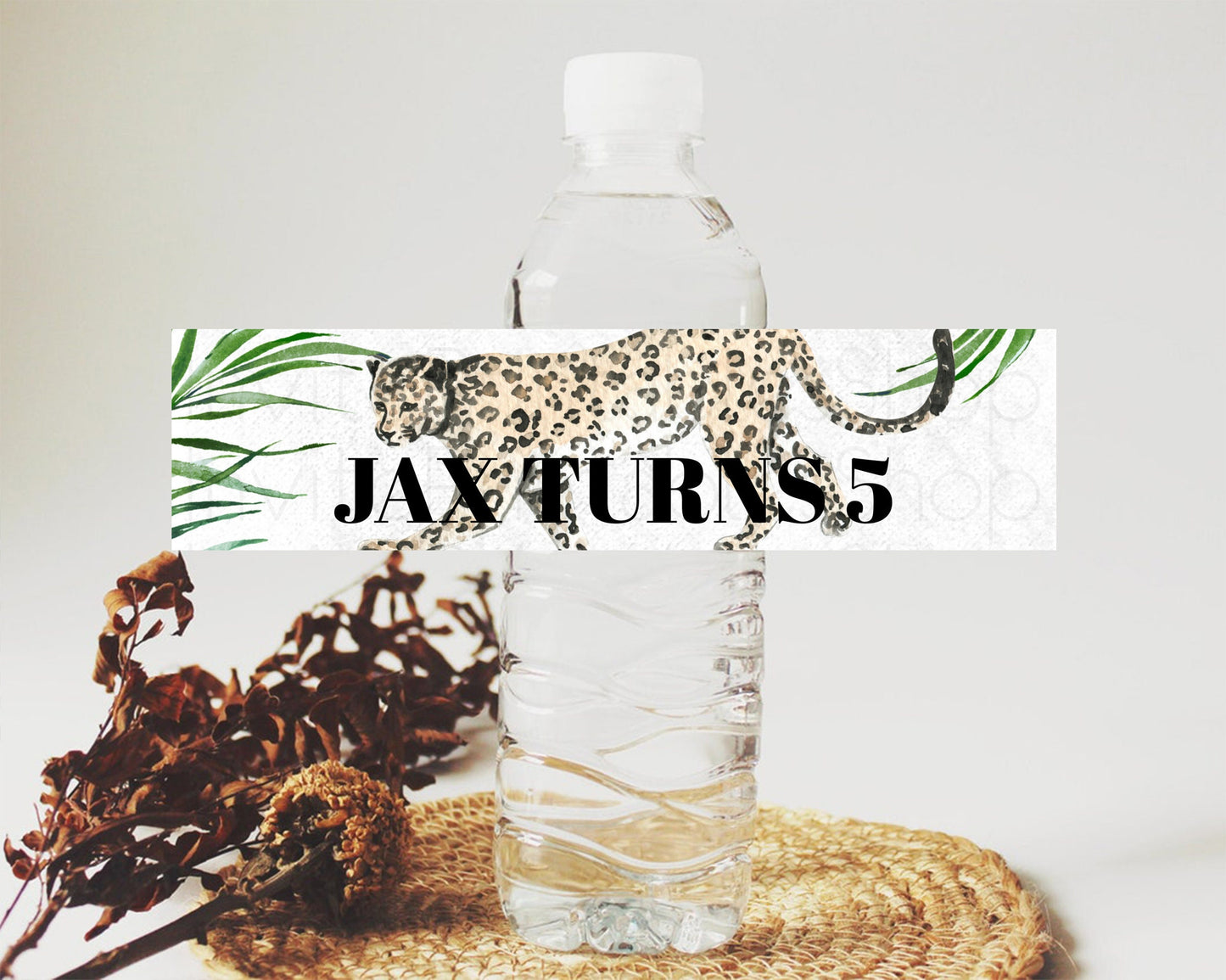 Cheetah Water Label Template Cheetah Party Decor Water Label Safari Adventure Cheetah Minimal Theme 1st Birthday Baptism Baby Shower D10382